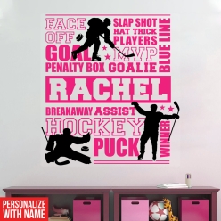 Hockey Pink Typography 24