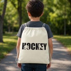 Hockey Typography Drawstring Backpack
