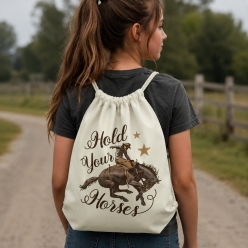 Hold Your Horses Drawstring Backpack
