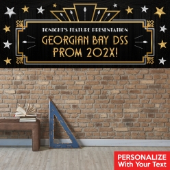 Hollywood Gold Prom PERSONALIZED Giant Vinyl Keepsake Banner