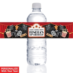 Hollywood PERSONALIZED VINYL Bottle Labels - 10 PK