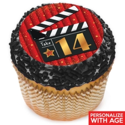Hollywood Personalized Age Cupcake Icing Toppers 12pk