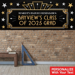 Hollywood Gold Grad PERSONALIZED Giant Vinyl Keepsake Banner
