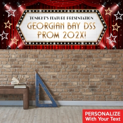 Hollywood Prom PERSONALIZED Giant Vinyl Keepsake Banner