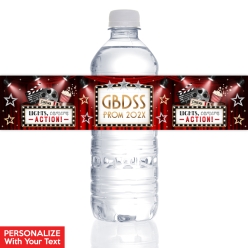 Hollywood Prom PERSONALIZED Vinyl Bottle Labels - 50 PK