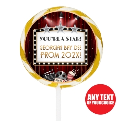 Hollywood Prom PERSONALIZED Lollipops - 12 Pk