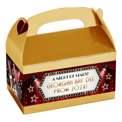 Hollywood Red Gold Metallic 15.4cm PERSONALIZED PROM Gift Box