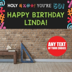 Holy Bleep 50th PERSONALIZED Giant Vinyl Keepsake Banner