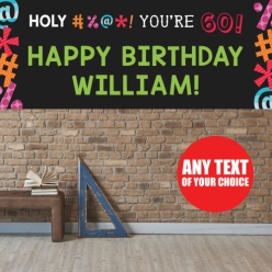 Holy Bleep 60th PERSONALIZED Giant Vinyl Keepsake Banner