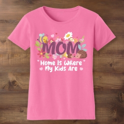 Home is Where My Kids Are Pink T-shirt
