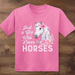 55% OFF: Girl Who Loves Horses Pink T-shirt