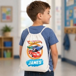 Hot Wheels Track Personalized Drawstring Backpack