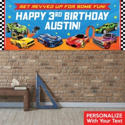 Hot Wheels PERSONALIZED Giant Vinyl Keepsake Banner