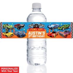 Hot Wheels PERSONALIZED VINYL Bottle Labels - 10 PK
