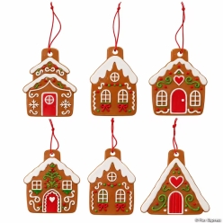 Paint Your Own Gingerbread House Ornament Craft Kit-10Pk