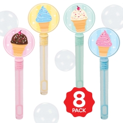 *Ice Cream Bubble Bottles w/Wands - 8 PACK