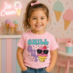 Chill Out Ice Cream Light Pink T-shirt- Choose A Size