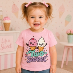 Ice Cream Two Sweet Light Pink T-shirt- Choose A Size