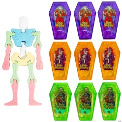 Interlocking Skeleton Bones Hard Candy Coffins- 9 Packs