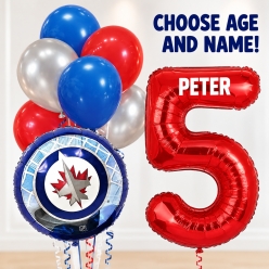 Winnipeg Jets PERSONALIZED Name & Age Balloon Bouquet