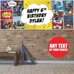 Superman PERSONALIZED Giant Vinyl Keepsake Banner