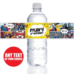 Superman PERSONALIZED VINYL Bottle Labels - 10 PK