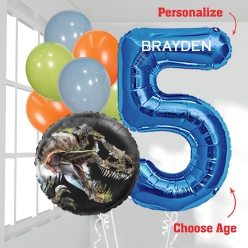Jurassic World PERSONALIZED Name & Age Balloon Bouquet