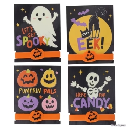 Halloween Jack-O'-Lantern Bracelets with Card for 24