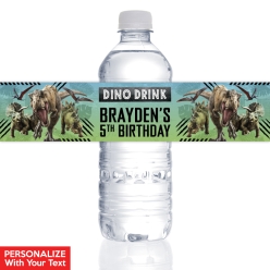 Jurassic PERSONALIZED VINYL Bottle Labels - 10 PK