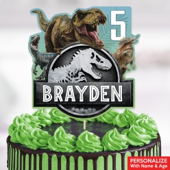 Jurassic PERSONALIZED Name & Age Cake Topper
