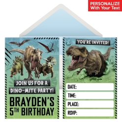 Jurassic PERSONALIZED Invitations - 8 Pack