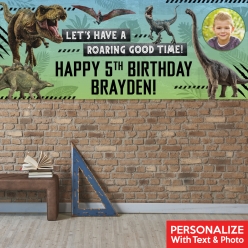 Jurassic PHOTO PERSONALIZED Giant Vinyl Keepsake Banner