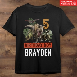 55% OFF: Jurassic World 3 Birthday Personalized Black T-shirt