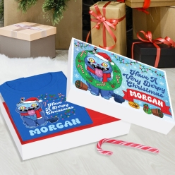 *Kpop Derpy PERSONALIZED Christmas Eve Box w/ Blue Shirt
