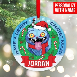 Kpop Derpy Christmas Personalized Wood Ornament