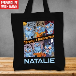 Derpy Halloween XL Custom Trick or Treat Black Tote