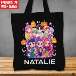 Huntrix & Saja Boys XL Custom Trick or Treat Black Tote