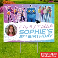 KPop Demon Hunters Photo PERSONALIZED Large Yard Sign
