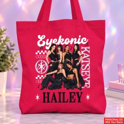 Katseye XL Custom Name Pink Tote