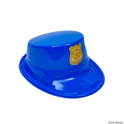 Kids Blue Police Officer Plastic Caps-12Pk