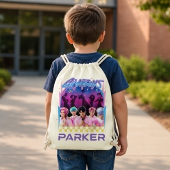 K-Pop Saja Boys Personalized Drawstring Backpack