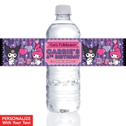 Kuromi PERSONALIZED VINYL Bottle Labels - 10 PK
