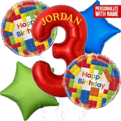 Lego Age 3 PERSONALIZED Balloon Bouquet