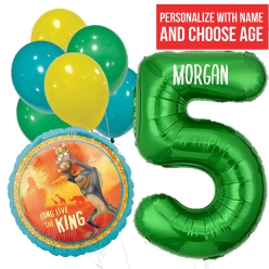 Lion King PERSONALIZED Name & Single Digit Age Balloon Bouquet