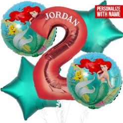 Little Mermaid Age 2 PERSONALIZED Balloon Bouquet