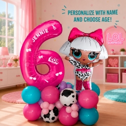 LOL Surprise 6 FT Airfill Personalized Balloon Column Kit