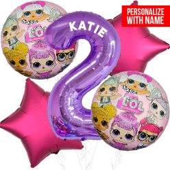 LOL Surprise Age 2 PERSONALIZED Balloon Bouquet