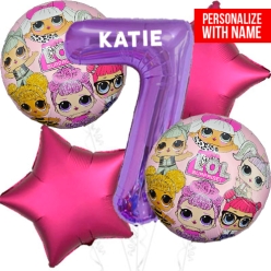 LOL Surprise Age 7 PERSONLAIZED Balloon Bouquet