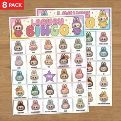 Labubu Bingo Party Game for 8
