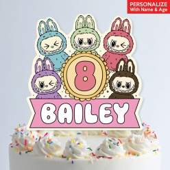 Labubu PERSONALIZED Name & Age Cake Topper